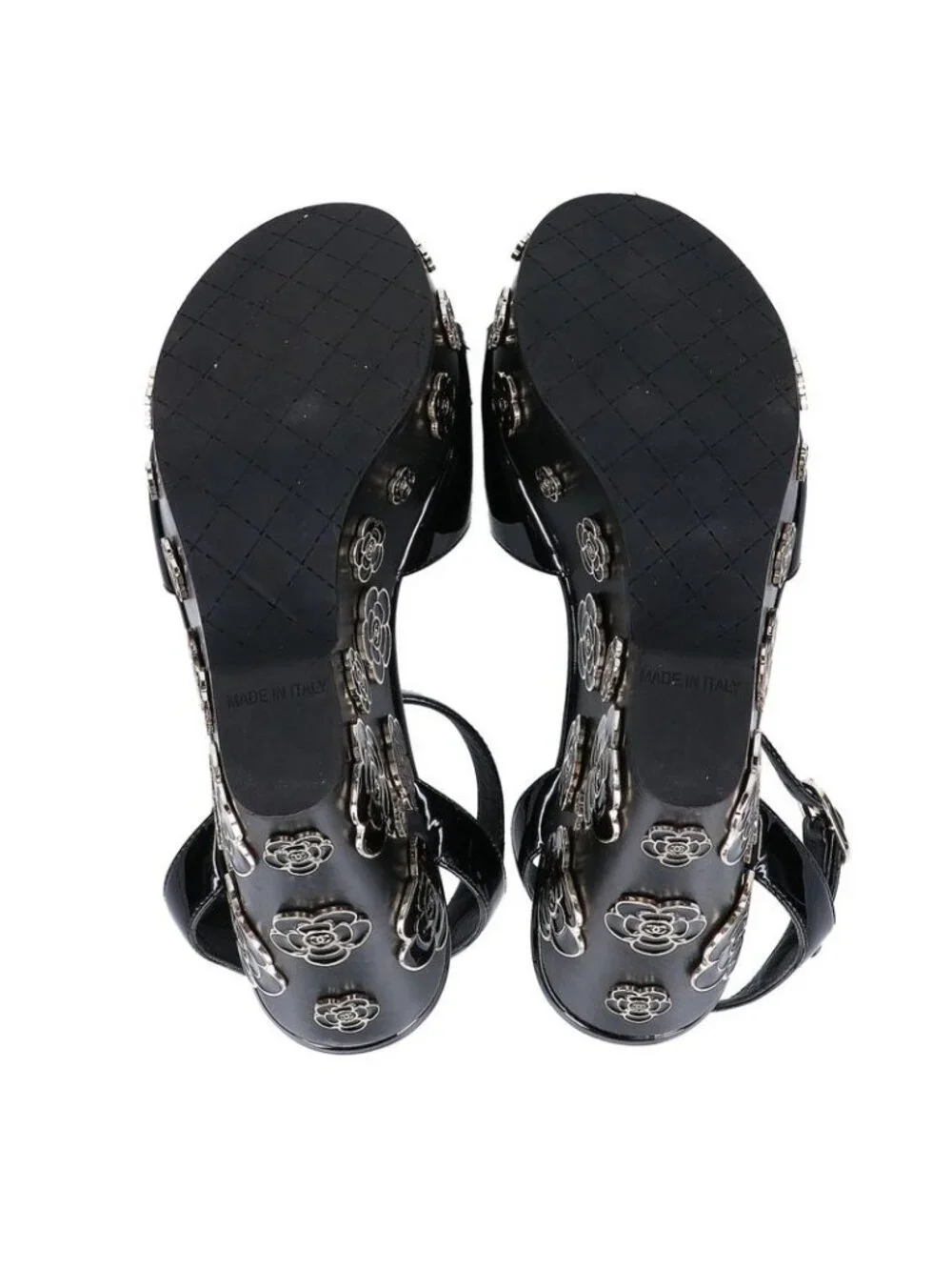 Chanel Patent Leather Camellia Sandal - Picture 6 of 9